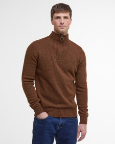 Nelson Essential Half-Zip Jumper Dark Sand