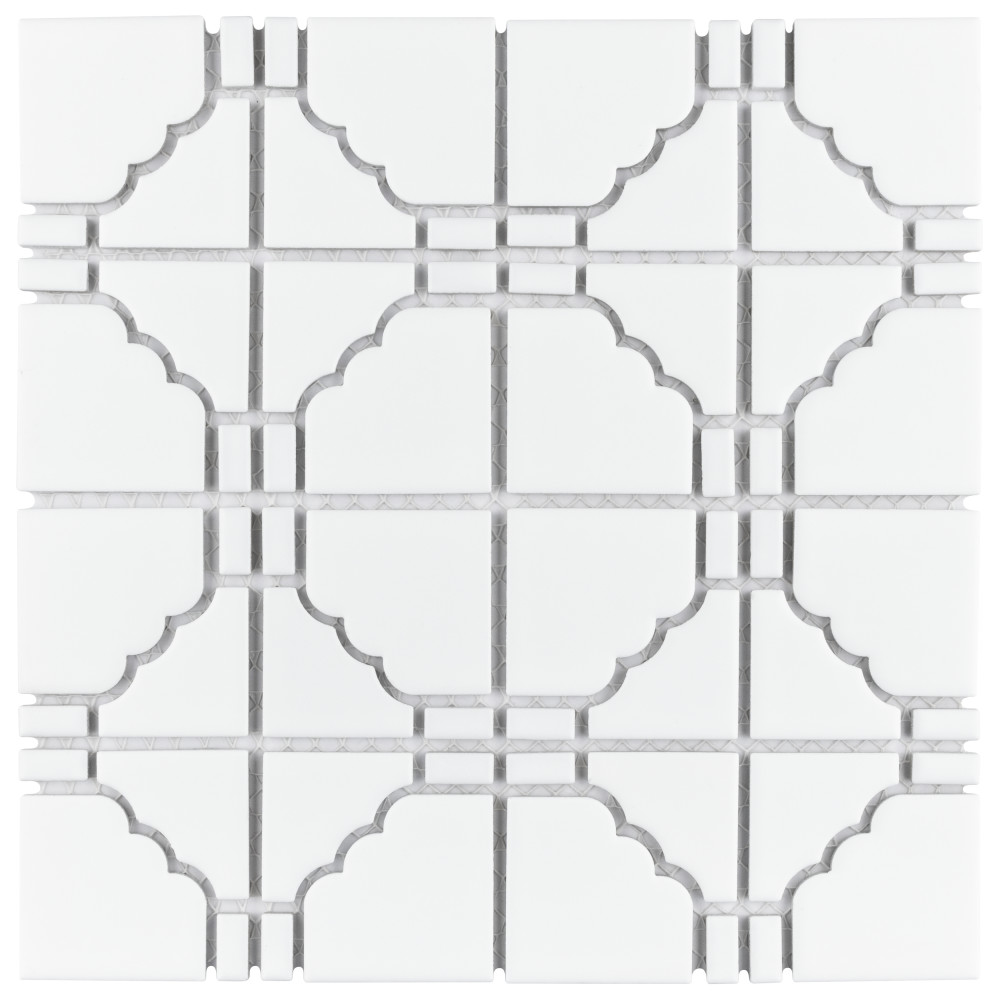 Sample – Osaka Matte White Porcelain Mosaic Tile