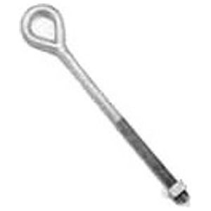 Oval Eyebolt, Steel, Hot-Dip Galvanized, 16 in. L Bolt, 6 in. Thread