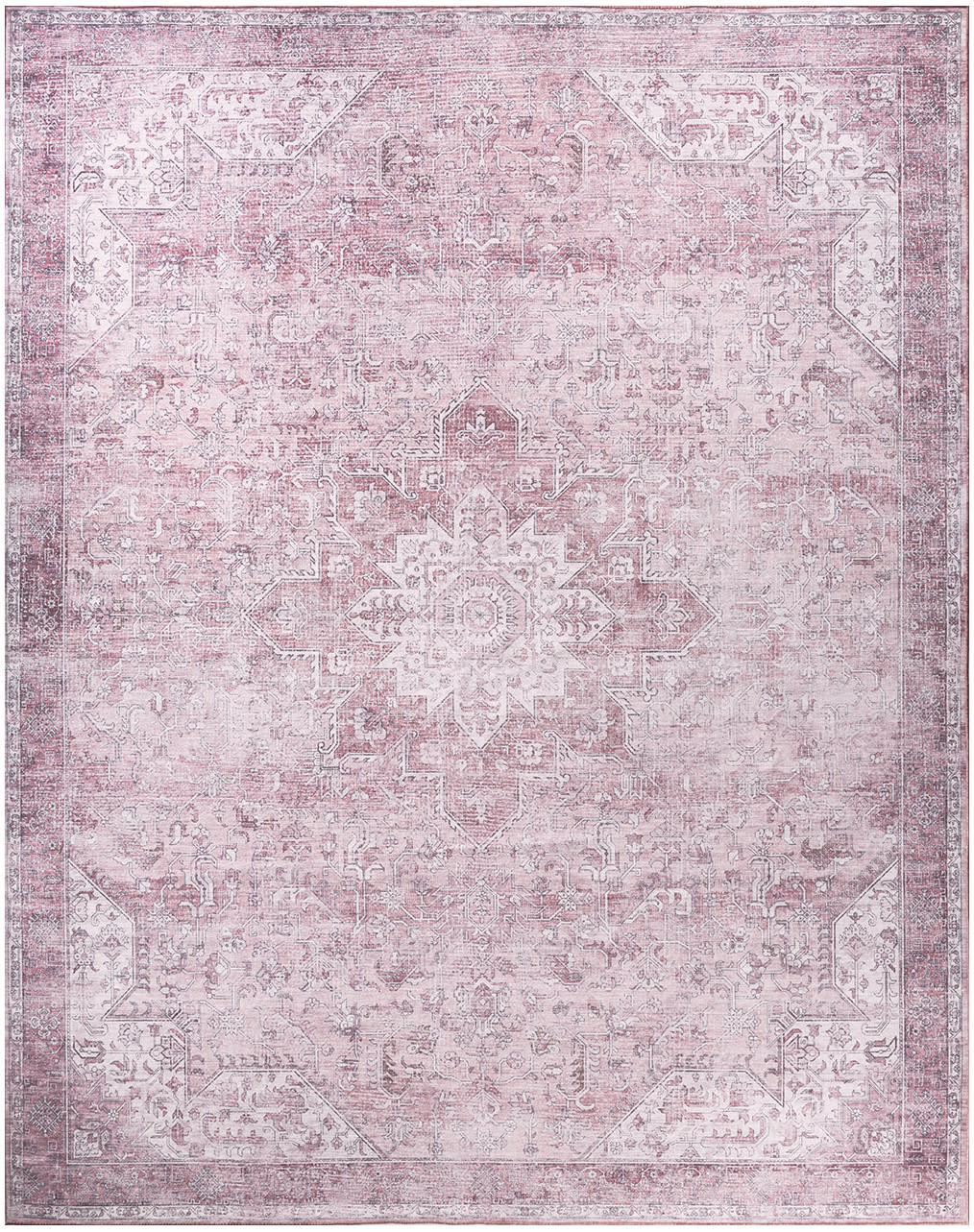 Nourison Nourison Washables 9'2" x 12' Pink Vintage Indoor Rug