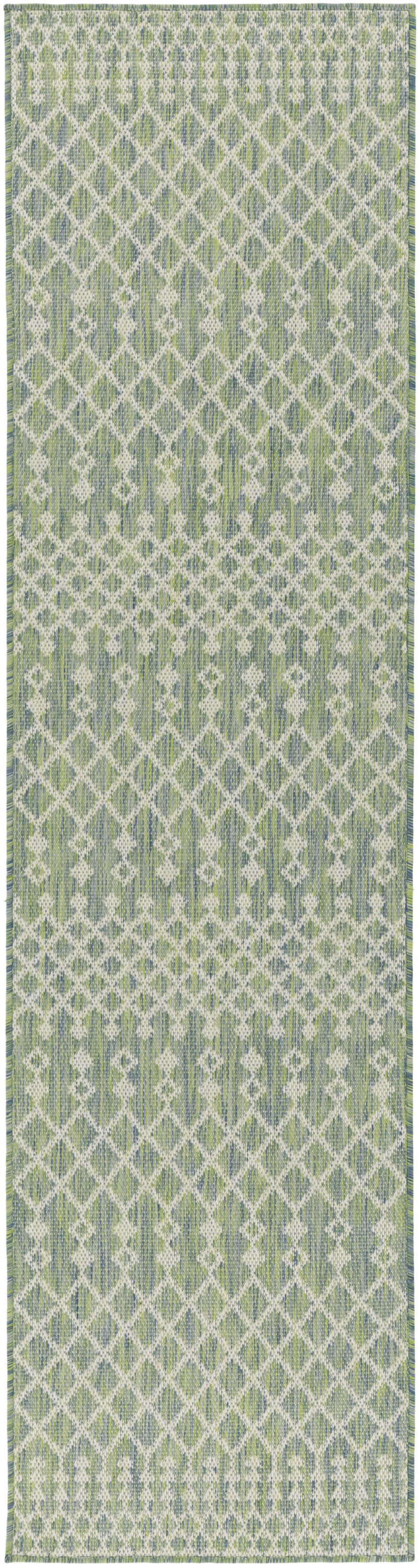 Nourison Positano 2'2" x 10' Blue Green Modern Rug