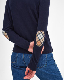 Pendle Cardigan Navy-Hessian Tartan