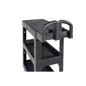 Rubbermaid Commercial, BRUTE 3-Shelf Heavy Duty Ergo, Small, Utility Cart, Black