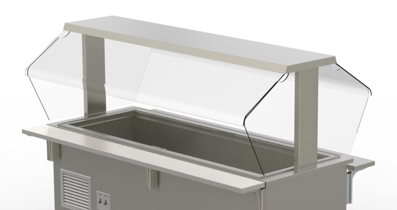 74-inch Access® Adjustable Breath Guard 5 Well or 5 Pan