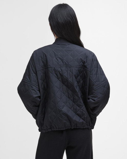 Emlyn Quilted Bomber Jacket Black/Ancient