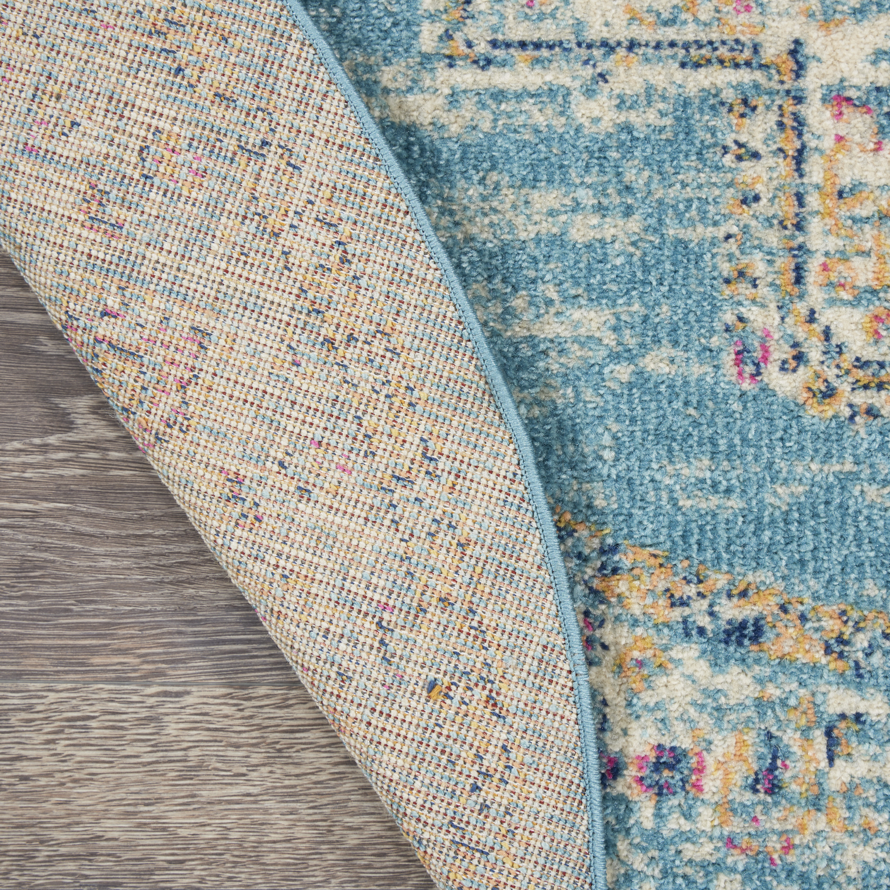 Nourison Passion 4' x Round Light Blue Bohemian Indoor Rug