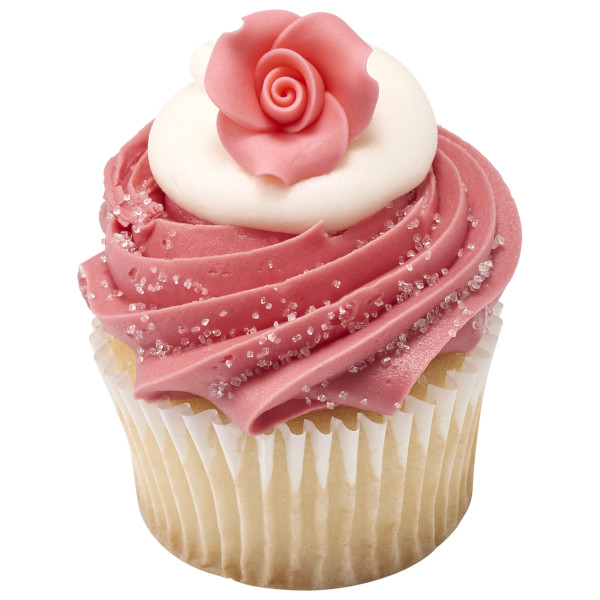 Pink 1" Rose - Red 3 Free SugarSoft® Premium Edible Decorations