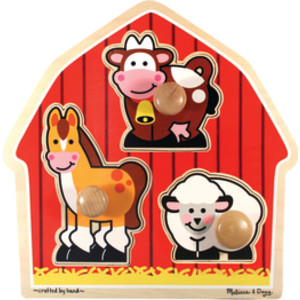Barnyard Animals Jumbo Knob Puzzle - 3 Pieces