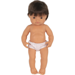 Anatomically Correct 15" Baby Doll, Caucasian Boy, Brunette