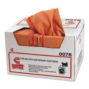 Chicopee Inc, Chix® Pro-Quat Fresh Guy®, Heavy Task, 12.50"x17.00", Nonwoven Fabric, Food Service Wipers, Red