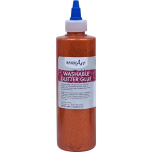 Washable Glitter Glue, 8 oz., Orange