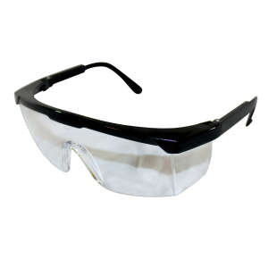 Impact, Pro-Guard® 801 Series, Rachet Frame and Adjustable Temple, Clear Hard Coat Safety Glasses, Clear/Black