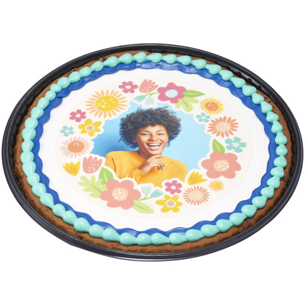 Delicate Florals Wreath PhotoCake® Edible Image® Frame