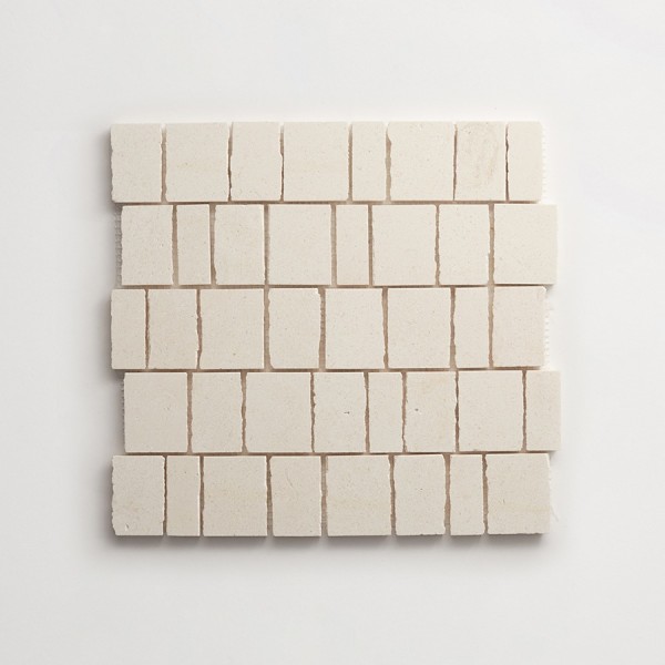 lapidary | rough cut mosaic sheet | white limestone (standard joint) 