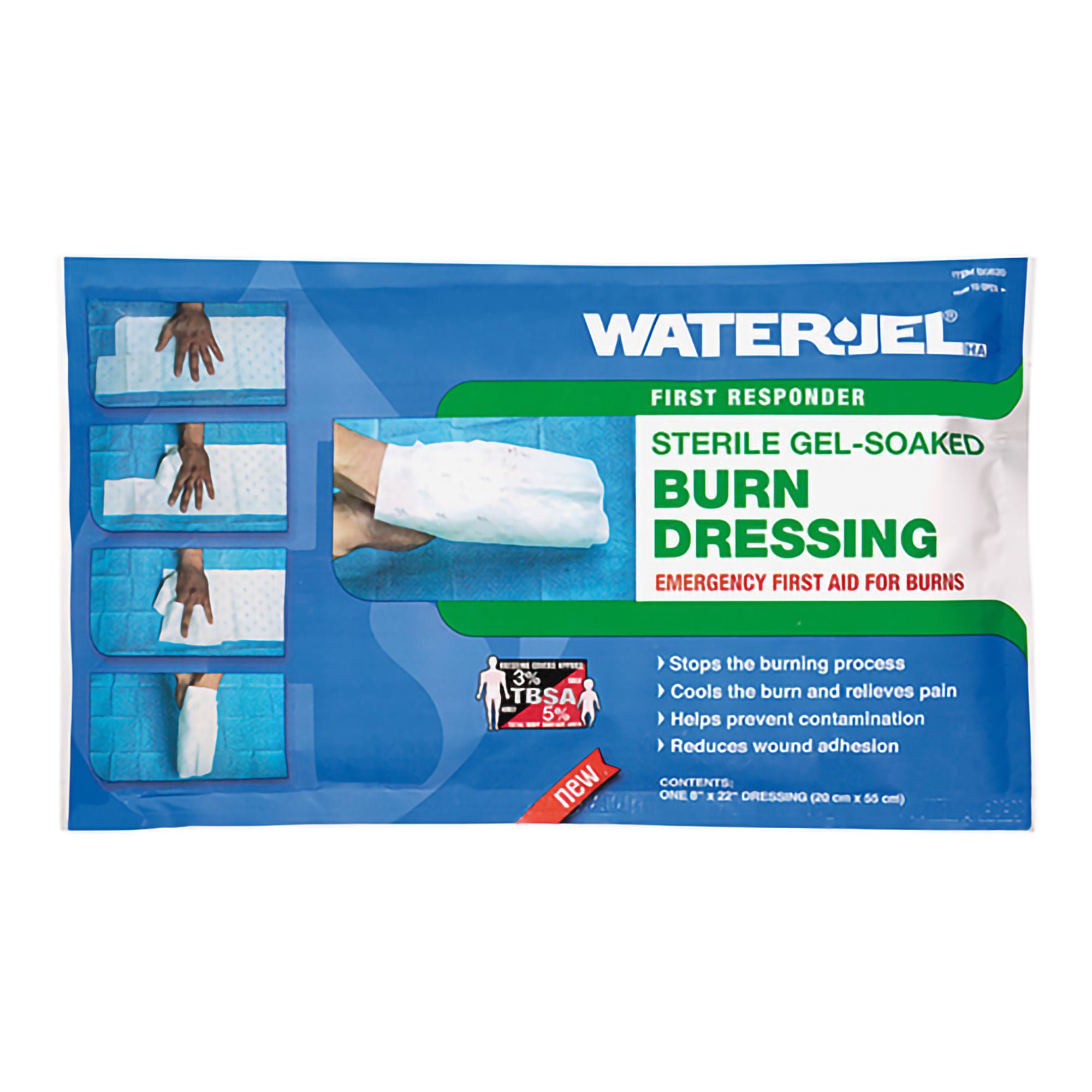 Safeguard US Operating LLC DRESSING, BURN HAND WATER-JEL STR GEL-SOAKED 8"X20" (20/CS)