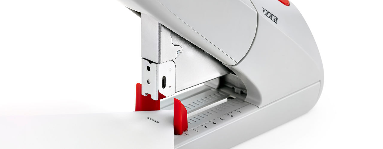 Set the depth guide once for efficient stapling of multiple stacks.