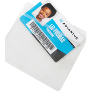 Re-sealable Badge Holders, Horizontal, Frosted, Pack of 50