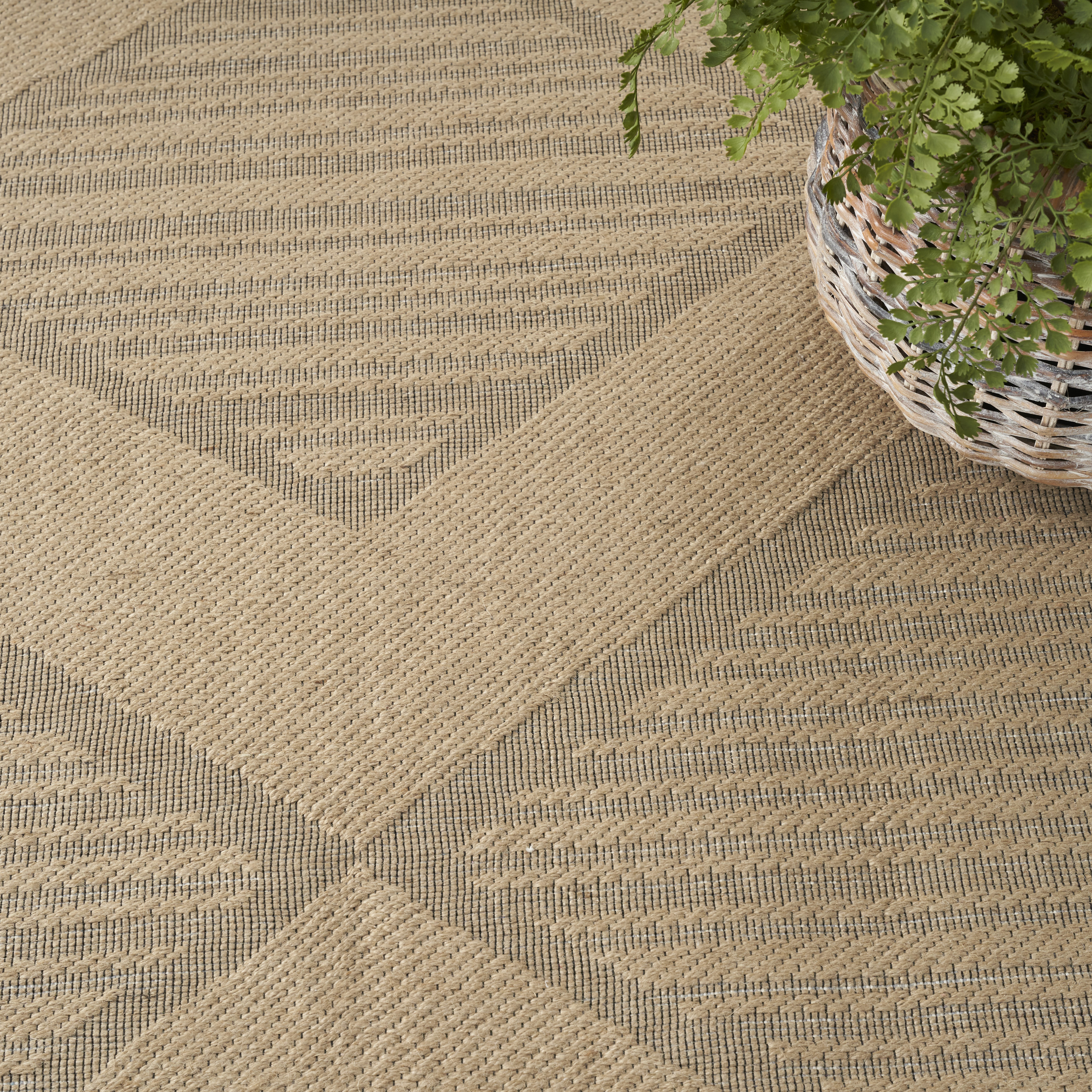 Nourison Washable Jute 7'10" x 9'10" Natural Beige Modern Indoor Rug
