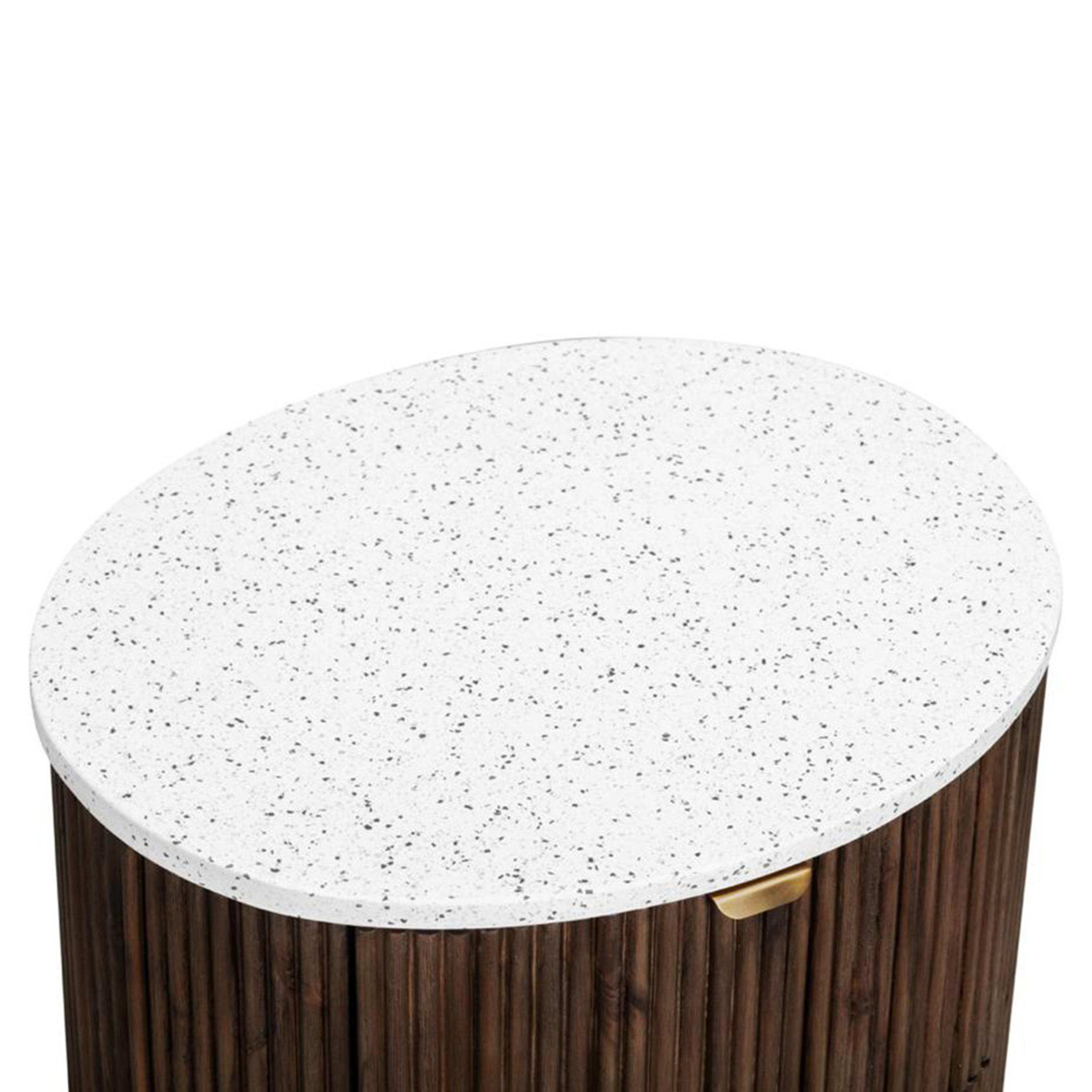 Detail image of the  Razzo Bedside Table (2 Drawer), Madera Oak from Forty Winks