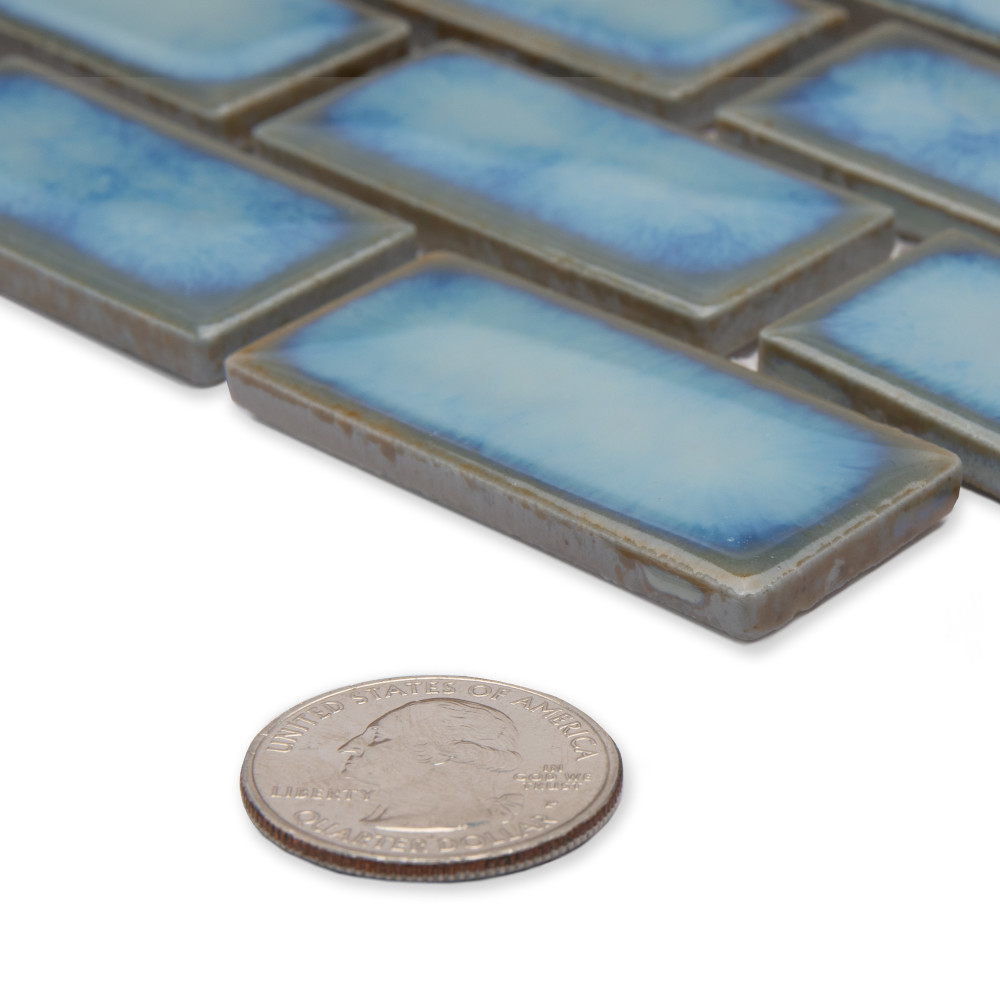 Hudson Subway Marine 11-3/4 in. x 12 in. Porcelain Mosaic Tile