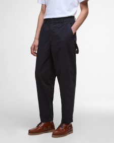 Harton Relaxed Slub Trousers Dark Navy