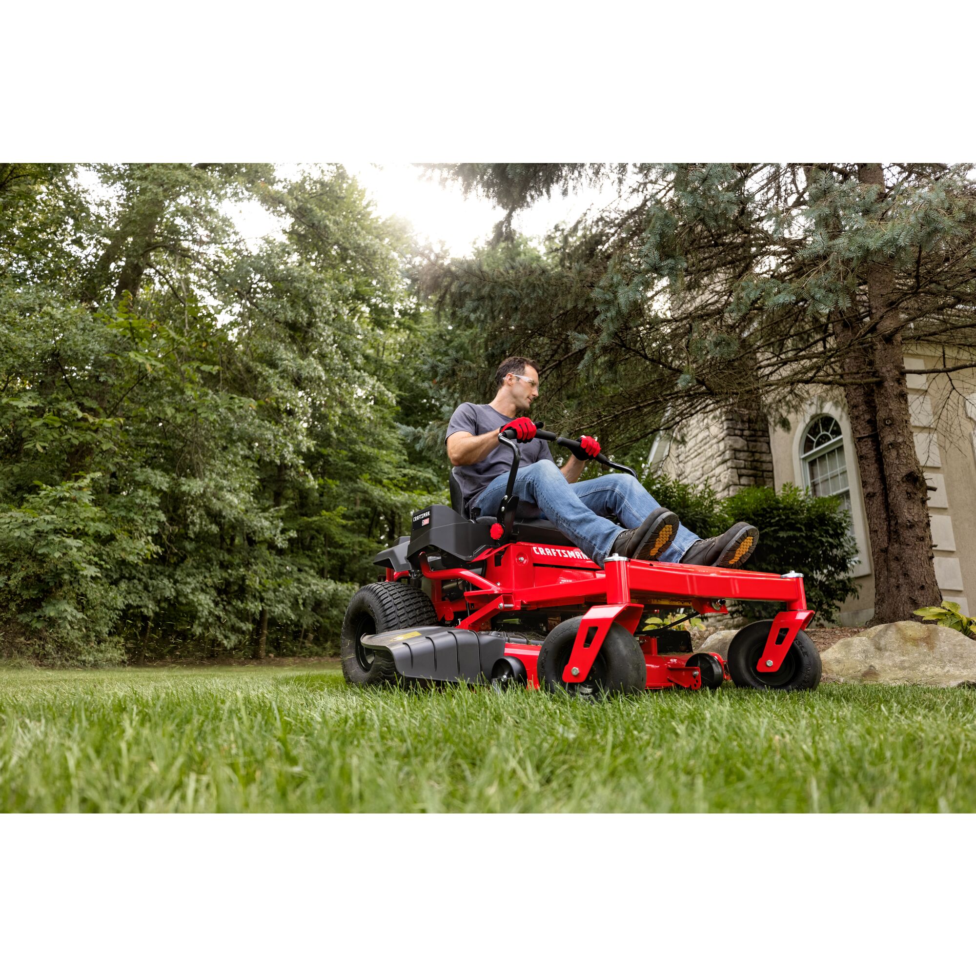 View of CRAFTSMAN Riding Mowers  being used by consumer