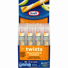 Kraft Twists Mozzarella & Cheddar Natural Cheese Snacks 24 count Box