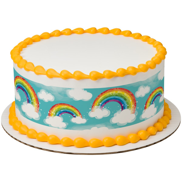 Rainbow with Clouds PhotoCake® Edible Image® Strips