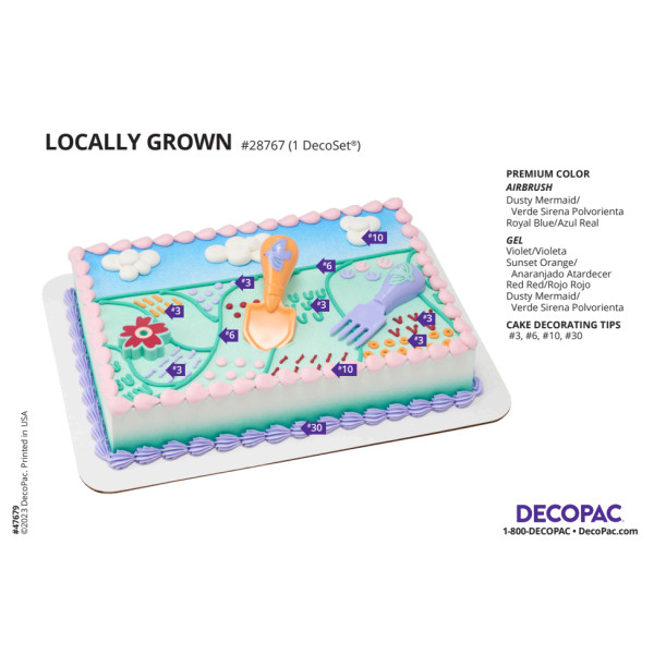 Locally Grown Cake Decorating Instruction Card