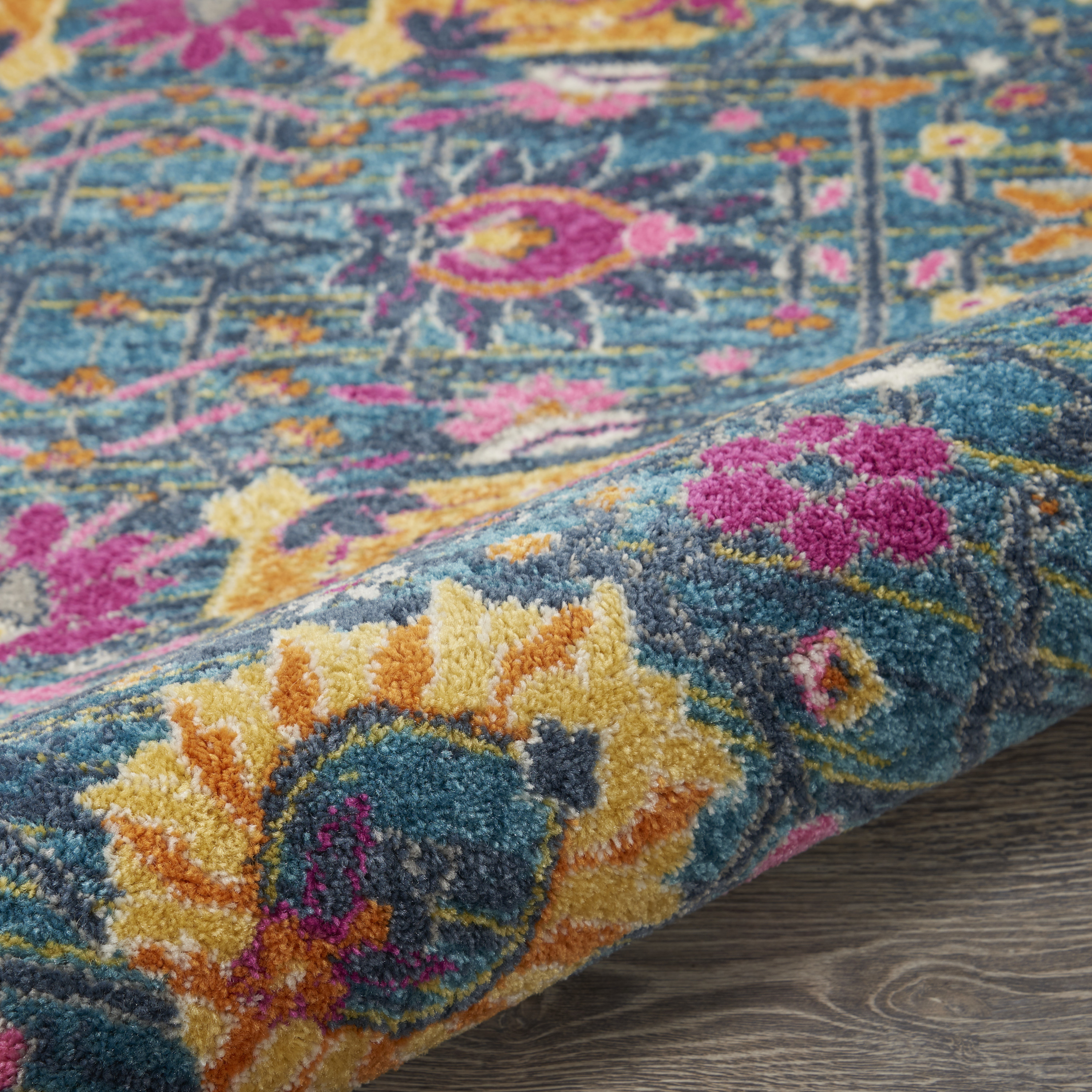 Nourison Passion 5' x Round Denim Bohemian Indoor Rug