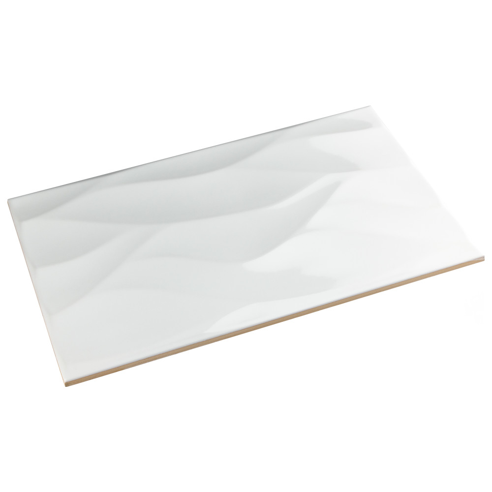 More Natur Glossy White 9-7/8 in. x 15-3/4 in. Ceramic Wall Tile