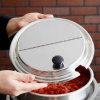 8 ½-inch stainless steel hinged cover with Kool-Touch® handle