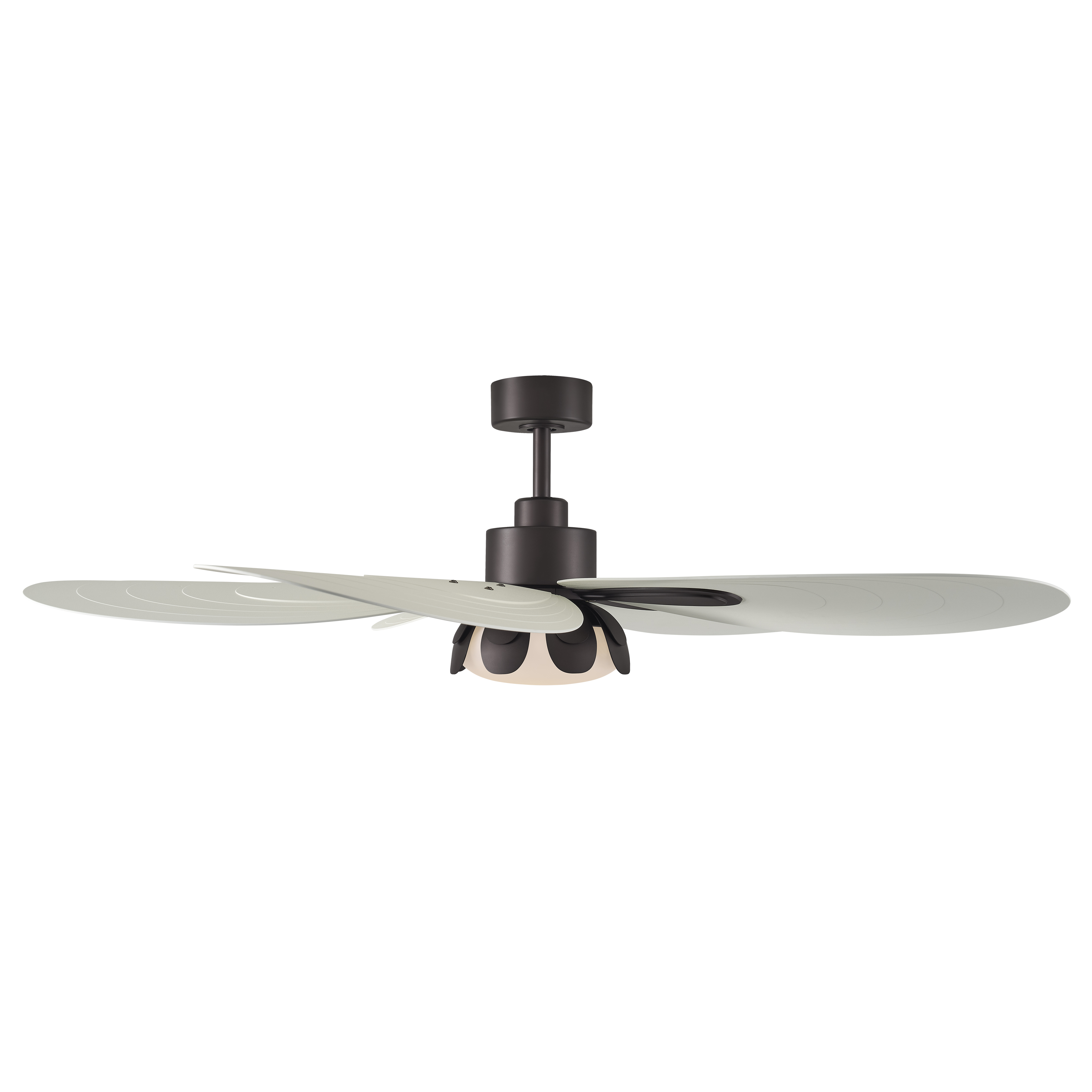 60" 5-Blade 5CCT LED Smart Ceiling Fan - Dark Bronze and Sand Alabaster White Blades with Etched Opal Glass - alternate view
