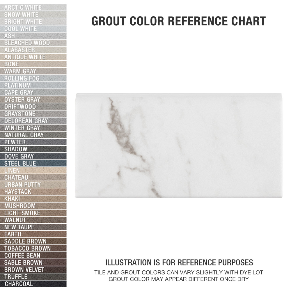 Classico Carrara Matte Bullnose 3 in. x 6 in. Ceramic Wall Trim