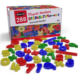 Magnetic Numbers and Math Symbols, Assorted Colors, 288 Pieces