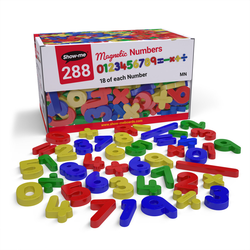 Magnetic Numbers and Math Symbols, Assorted Colors, 288 Pieces