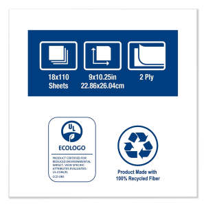 Tork, Basic, 2 ply, 9.00"x10.25", Paper, General Purpose Wipers, White