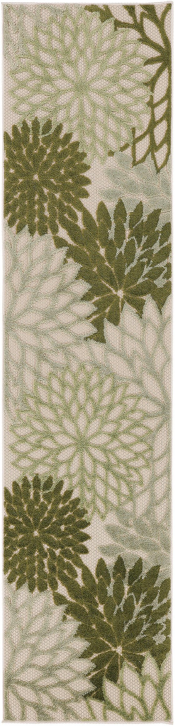 Nourison Aloha 2' x 6' Ivory Green Tropical Rug