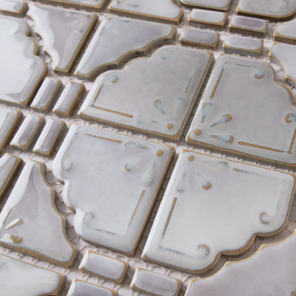 Sample – Hudson Moonbeam Grey Eye Porcelain Mosaic Tile