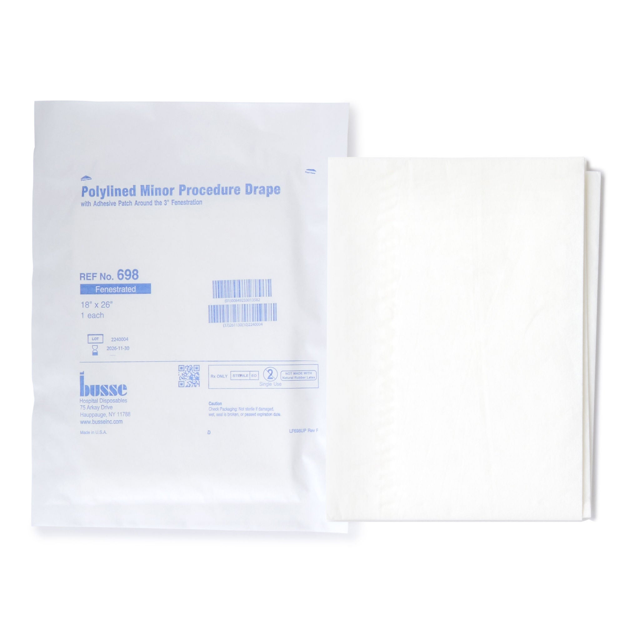 Busse Hospital Sterile Minor Procedure Surgical Drape, 18 x 26 Inch