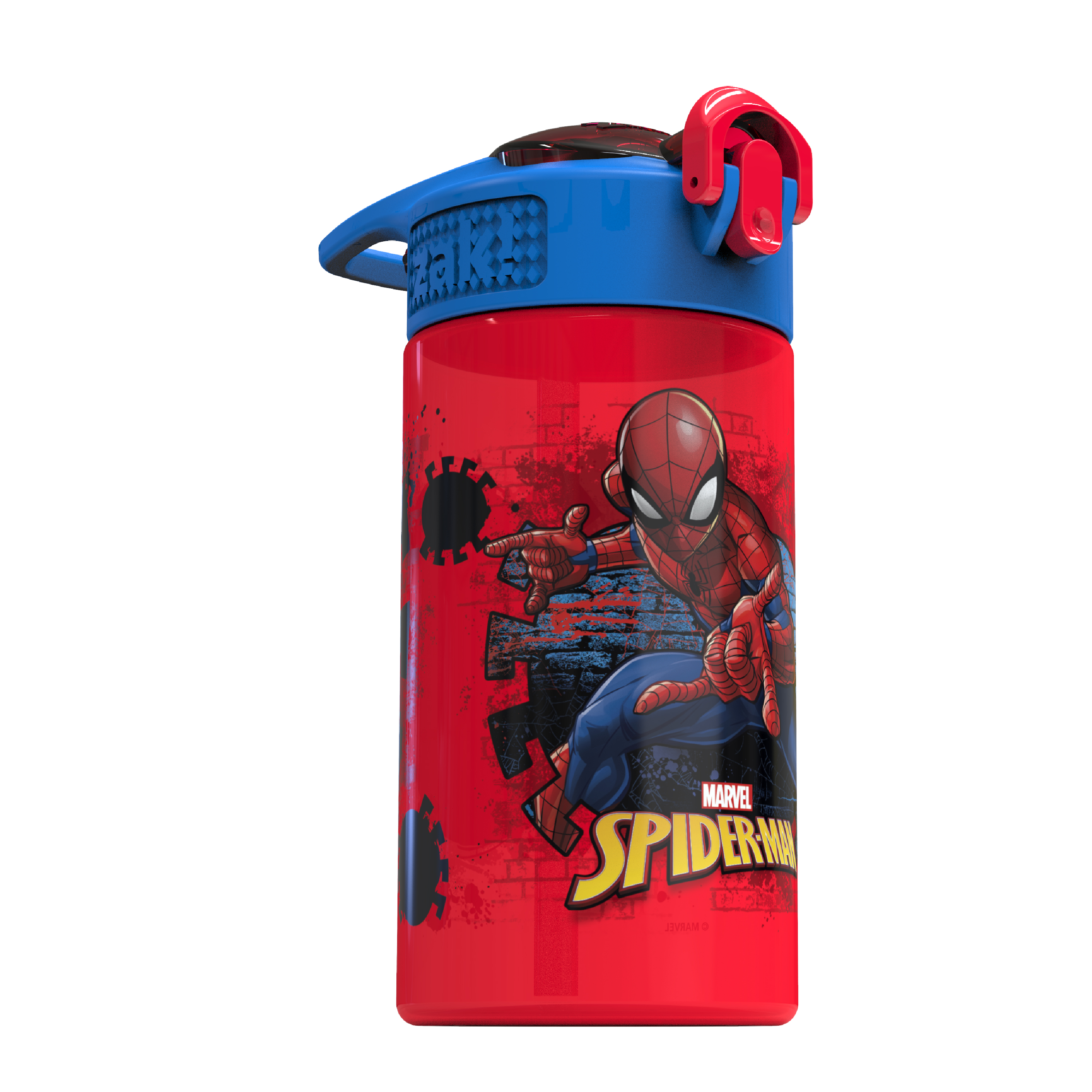 Marvel Comics 16 ounce Reusable Plastic Water Bottle with Straw, Spider-Man slideshow image 7