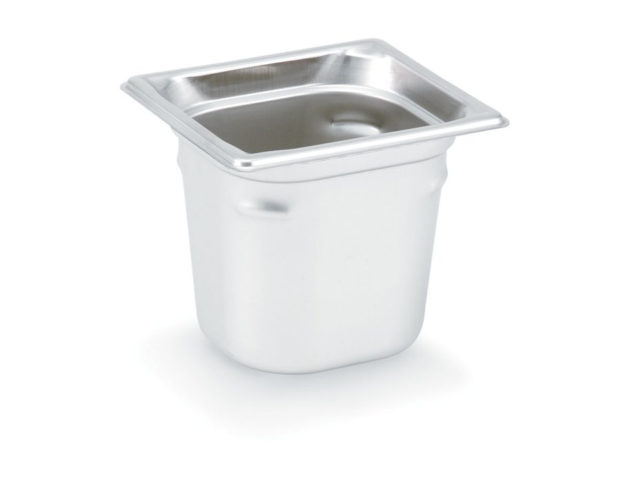 Sixth-size 6-inch-deep Super Pan 3® stainless steel steam table pan