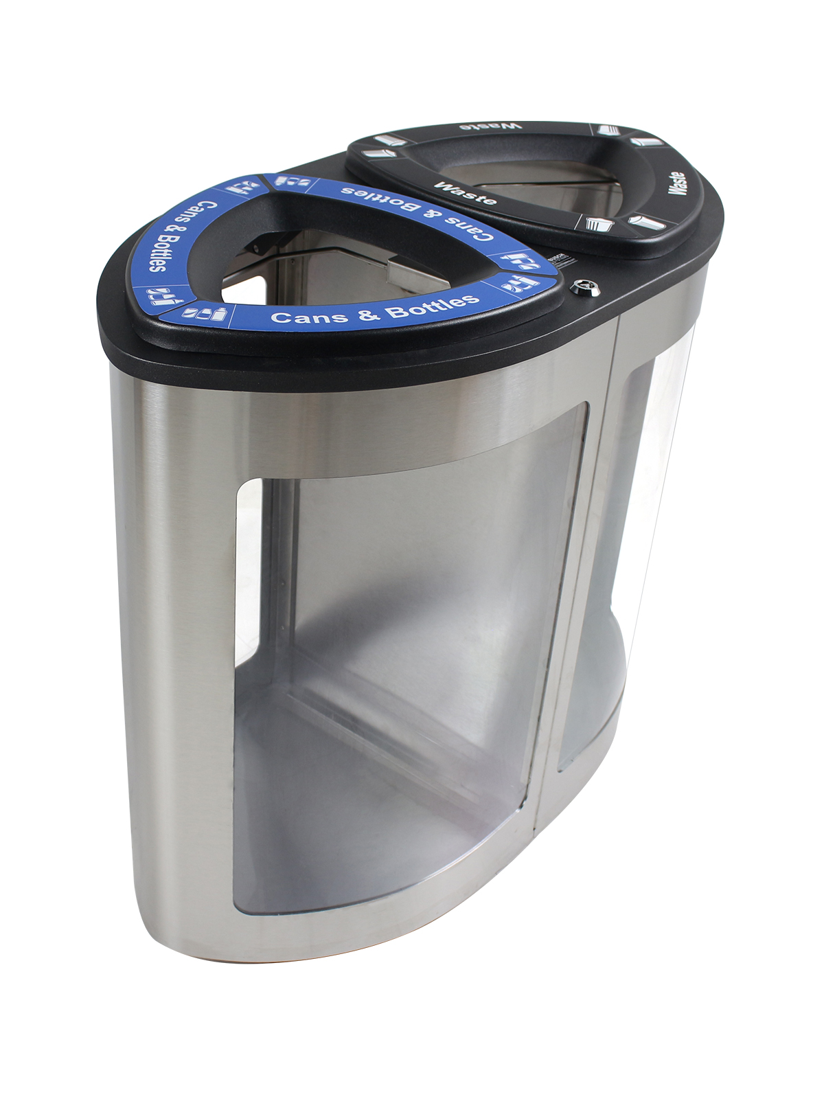BOKA – Double – Clear – Cans & Bottles-Waste – Full – Stainless Steel