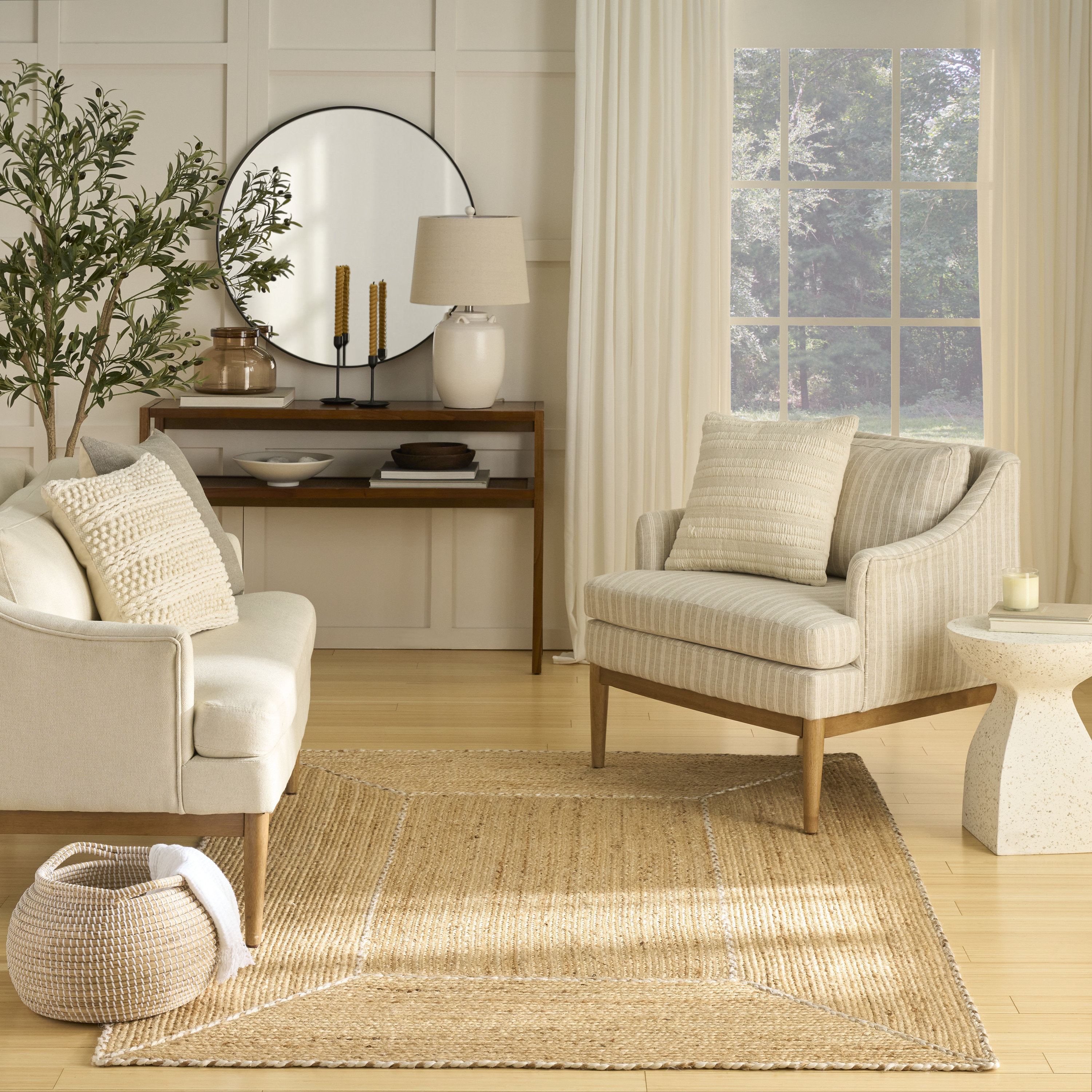 Nourison Terrazzo Jute 5' x 7' Natural Farmhouse Indoor Rug