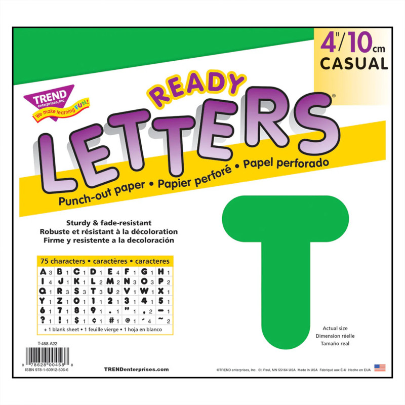 Green 4" Casual Uppercase Ready Letters®