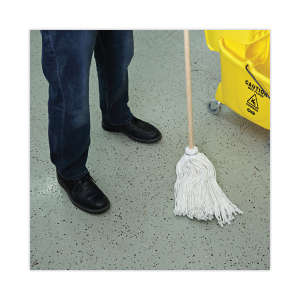 Boardwalk, Deck Rayon Cut-End Wet Mop Head with 1" Headband, #16, White