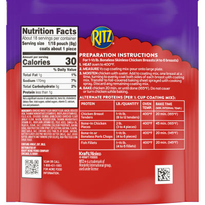Ritz Garlic Butter Flavored Seasoned Cracker Coating Mix, 5 oz Bag
