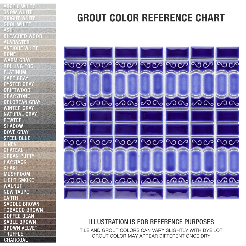 Modena Cobalt Blue 11-3/8 in. x 13-1/8 in. Porcelain Mosaic Tile