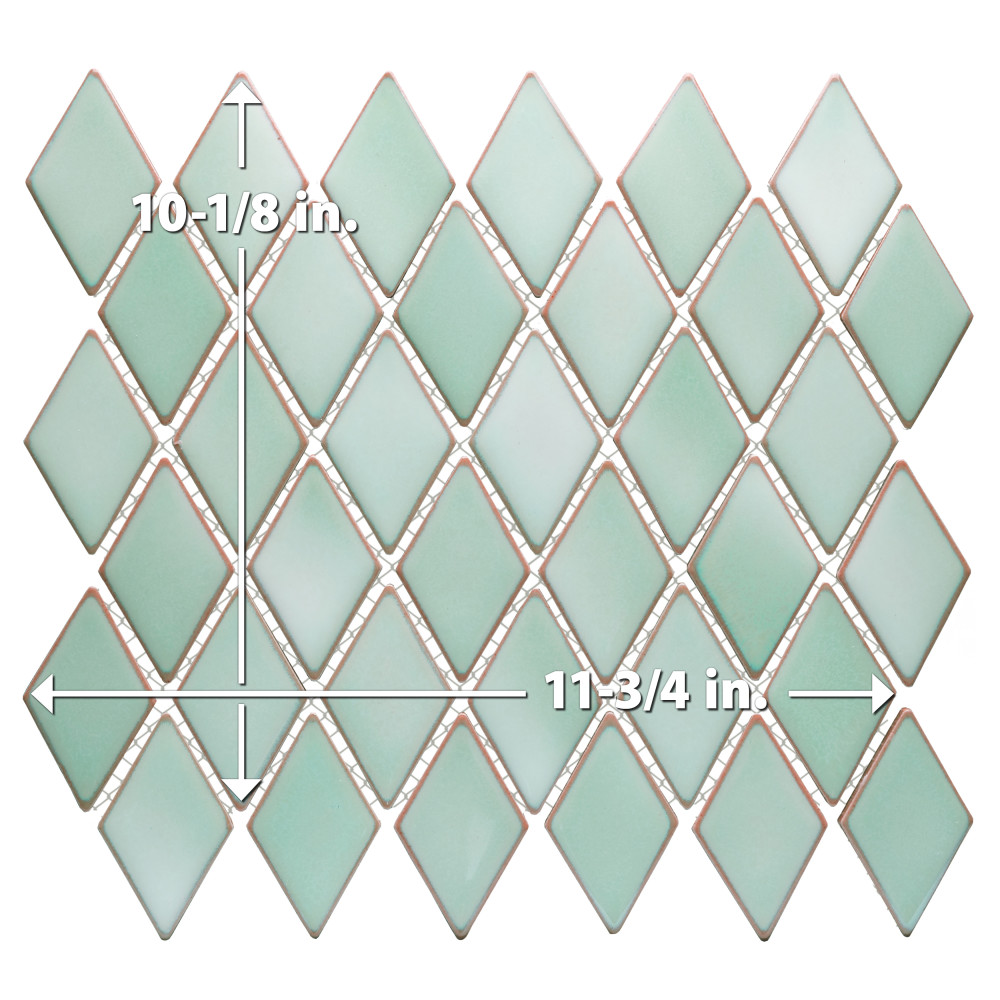 Hudson Kite Mint Green 10-1/8 in. x 11-3/4 in. Porcelain Mosaic Tile