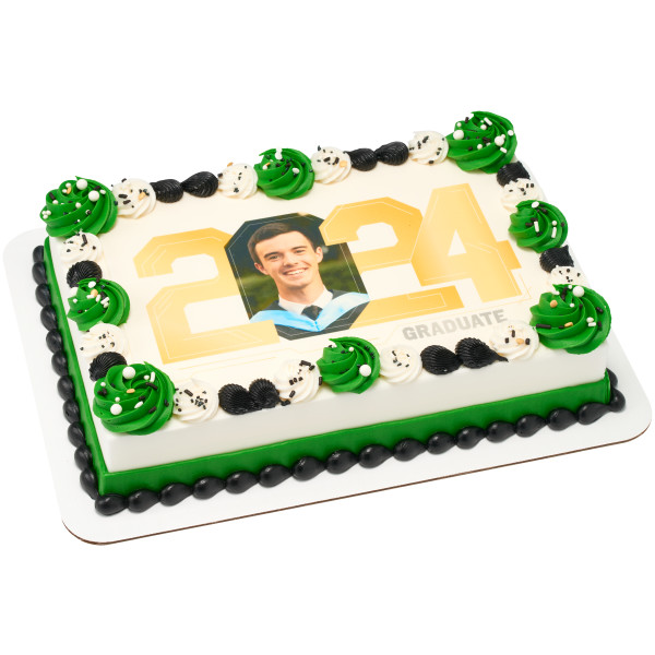 Gold 2024 Graduate PhotoCake® Edible Image® Frame